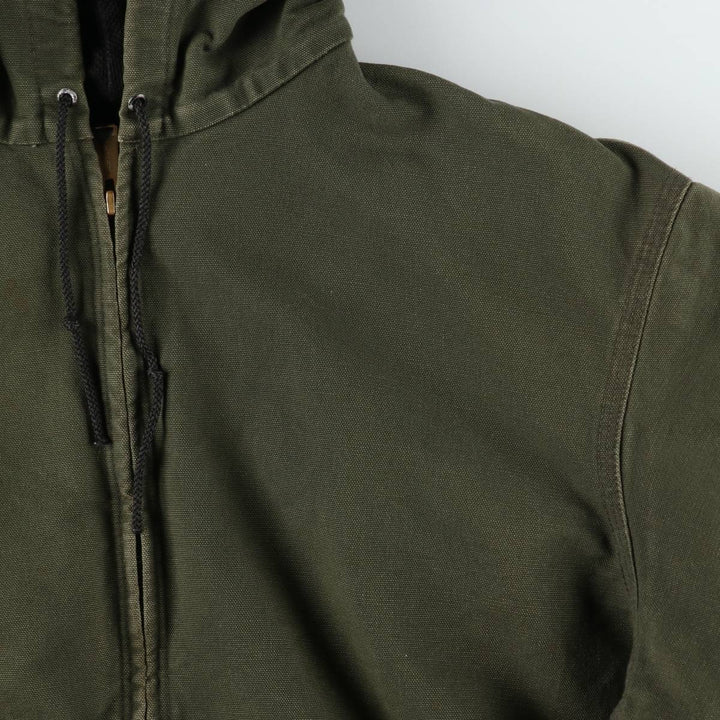 Carhartt Active Jacket Duck Full-Zip Hoodie Men's XL (Equivalent) Vintage unclear Khaki type Vintage Second Hand