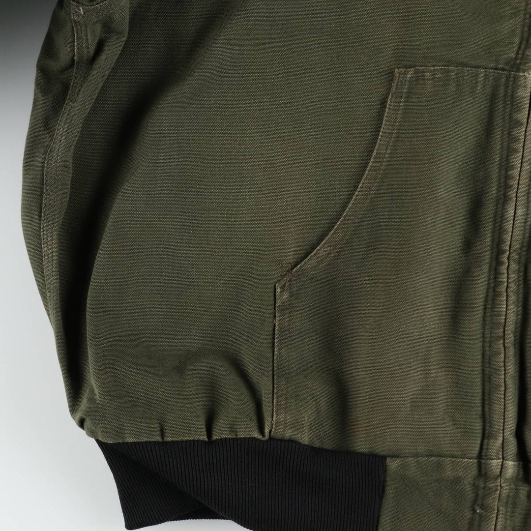Carhartt Active Jacket Duck Full-Zip Hoodie Men's XL (Equivalent) Vintage unclear Khaki type Vintage Second Hand