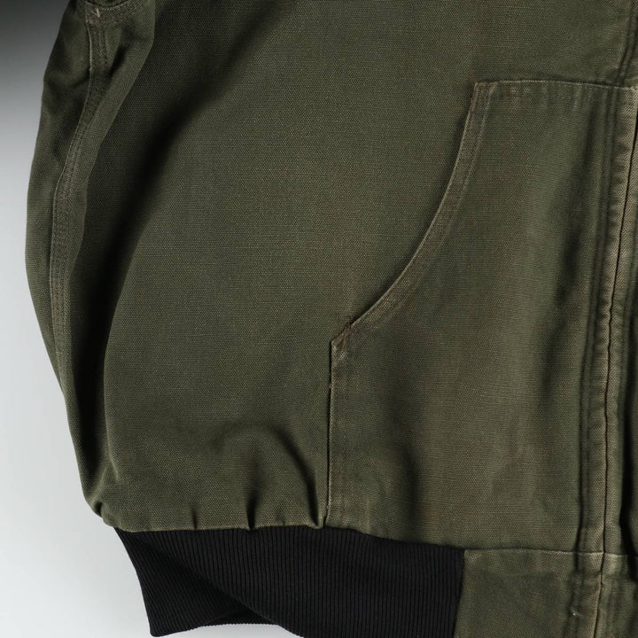 Carhartt Active Jacket Duck Full-Zip Hoodie Men's XL (Equivalent) Vintage unclear Khaki type Vintage Second Hand