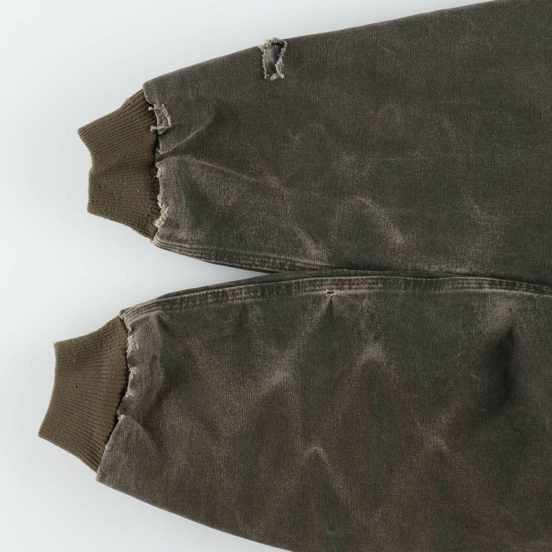 00'S Carhartt Active Jacket, Padded Duck Full Zip Hoodie, Men's Size L cotton Khaki type brown Vintage Second Hand