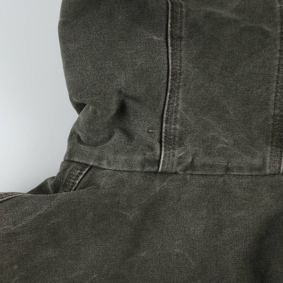 00'S Carhartt Active Jacket, Padded Duck Full Zip Hoodie, Men's Size L cotton Khaki type brown Vintage Second Hand