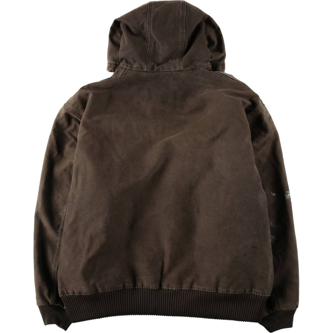 Carhartt Active Jacket, Padded Duck Full-Zip Hoodie, Men's XXL cotton brown type Vintage Second Hand