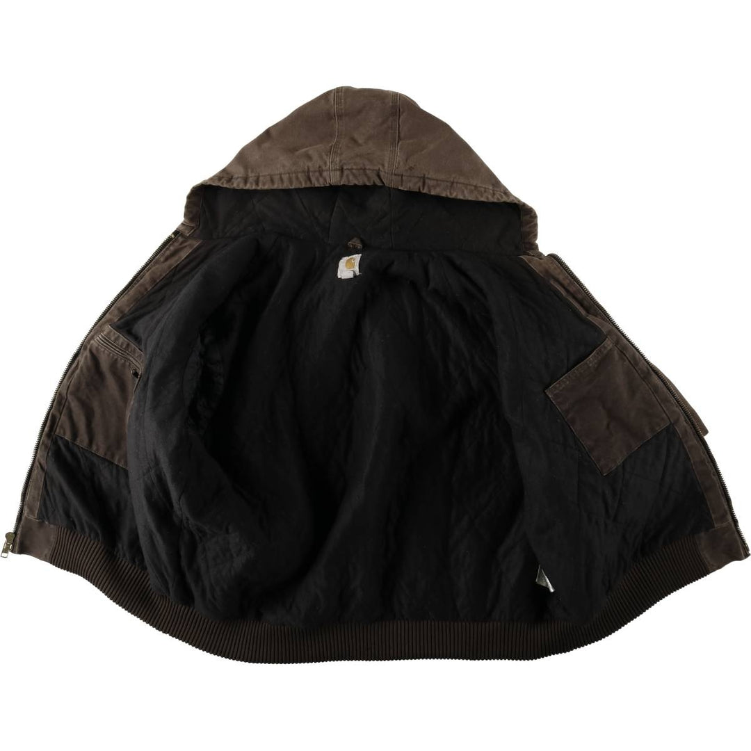 Carhartt Active Jacket, Padded Duck Full-Zip Hoodie, Men's XXL cotton brown type Vintage Second Hand