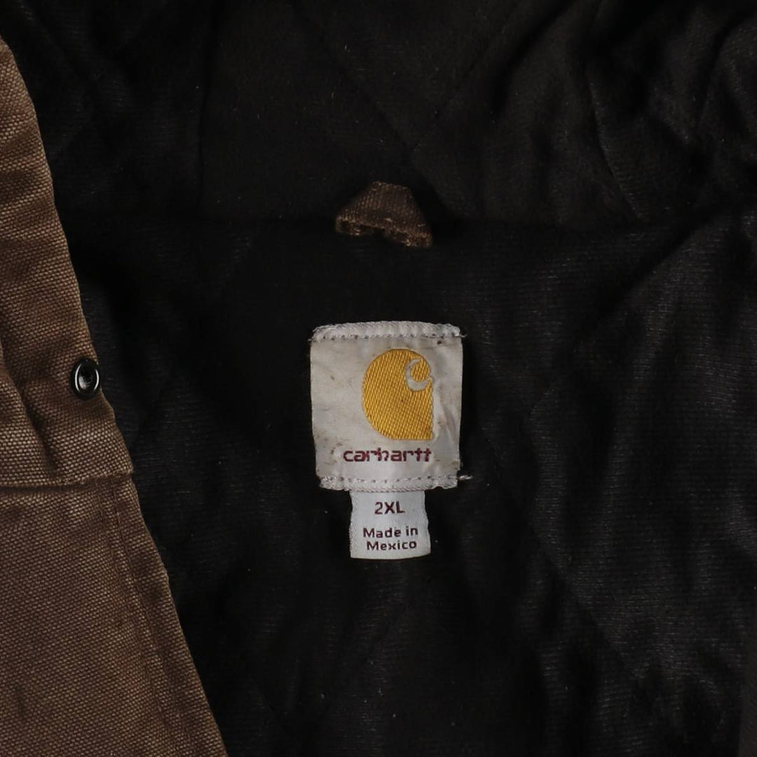 Carhartt Active Jacket, Padded Duck Full-Zip Hoodie, Men's XXL cotton brown type Vintage Second Hand