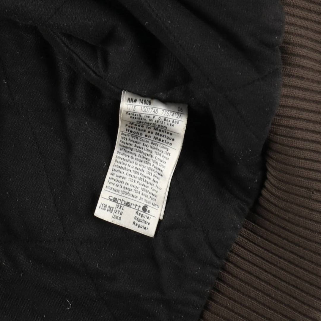 Carhartt Active Jacket, Padded Duck Full-Zip Hoodie, Men's XXL cotton brown type Vintage Second Hand