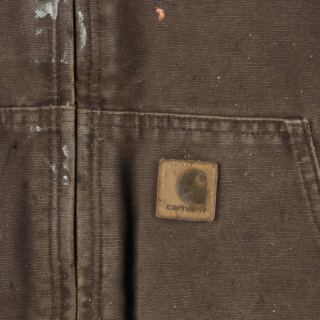Carhartt Active Jacket, Padded Duck Full-Zip Hoodie, Men's XXL cotton brown type Vintage Second Hand
