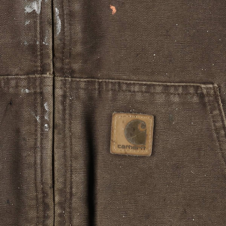 Carhartt Active Jacket, Padded Duck Full-Zip Hoodie, Men's XXL cotton brown type Vintage Second Hand