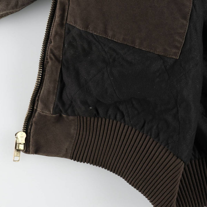 Carhartt Active Jacket, Padded Duck Full-Zip Hoodie, Men's XXL cotton brown type Vintage Second Hand
