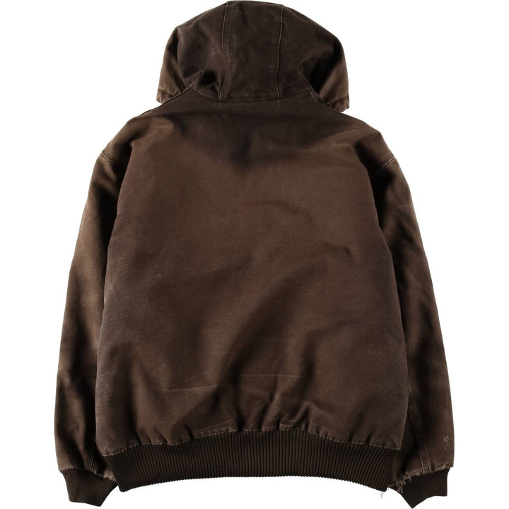 2000'S Carhartt Active Jacket, Padded Duck Full Zip Hoodie, Men's Size XL cotton brown type Vintage Second Hand