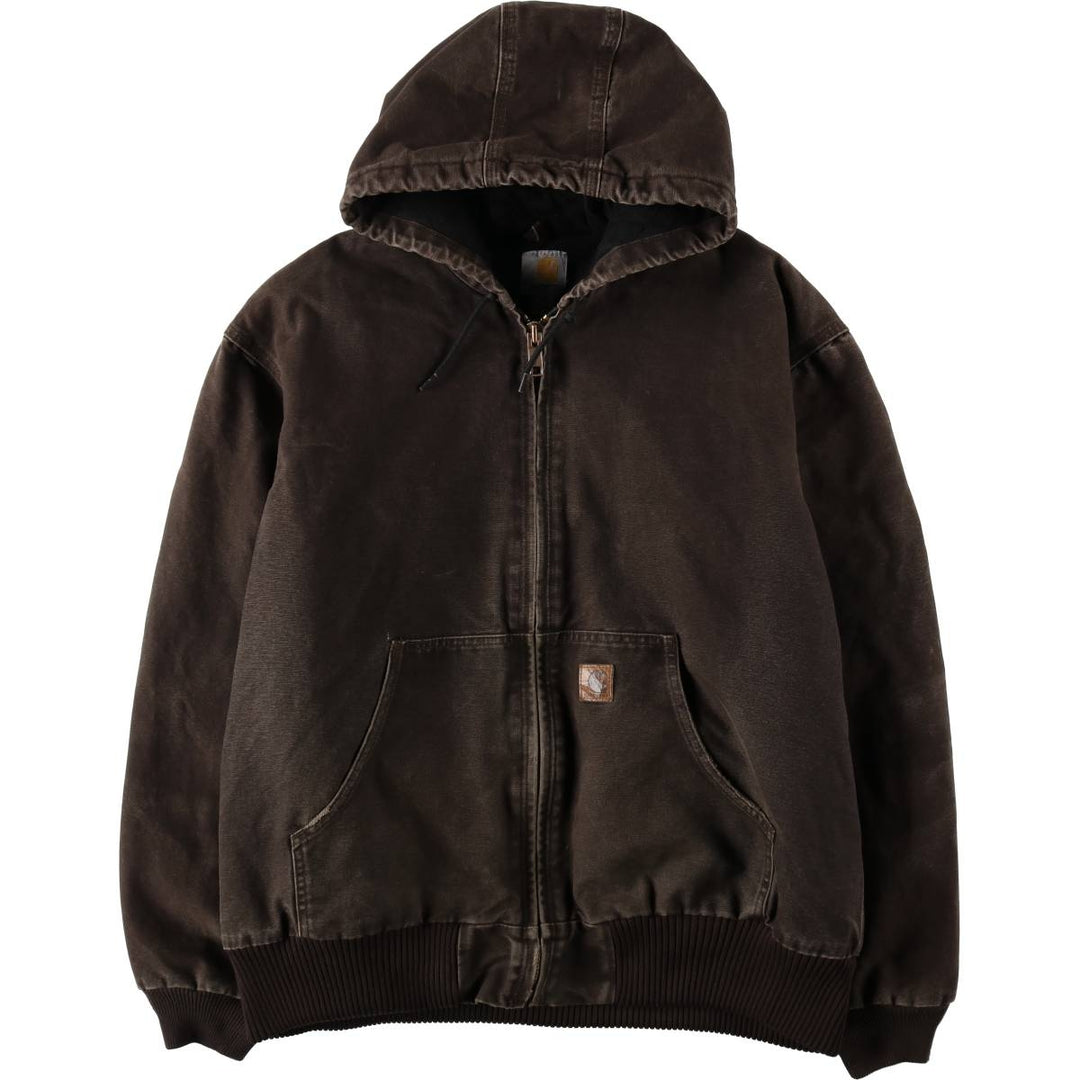 Carhartt Active Jacket, Padded Duck Full-Zip Hoodie, Men's XL cotton brown type Vintage Second Hand