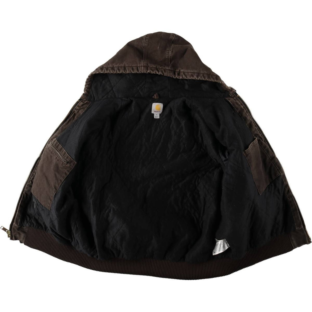 Carhartt Active Jacket, Padded Duck Full-Zip Hoodie, Men's XL cotton brown type Vintage Second Hand
