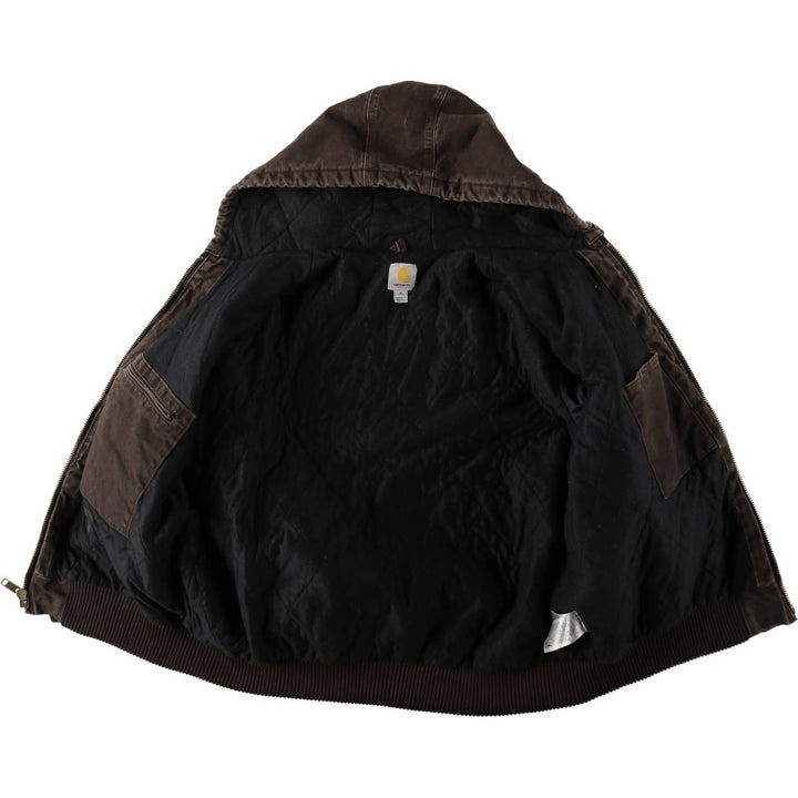 Carhartt Active Jacket, Padded Duck Full-Zip Hoodie, Men's XL cotton brown type Vintage Second Hand