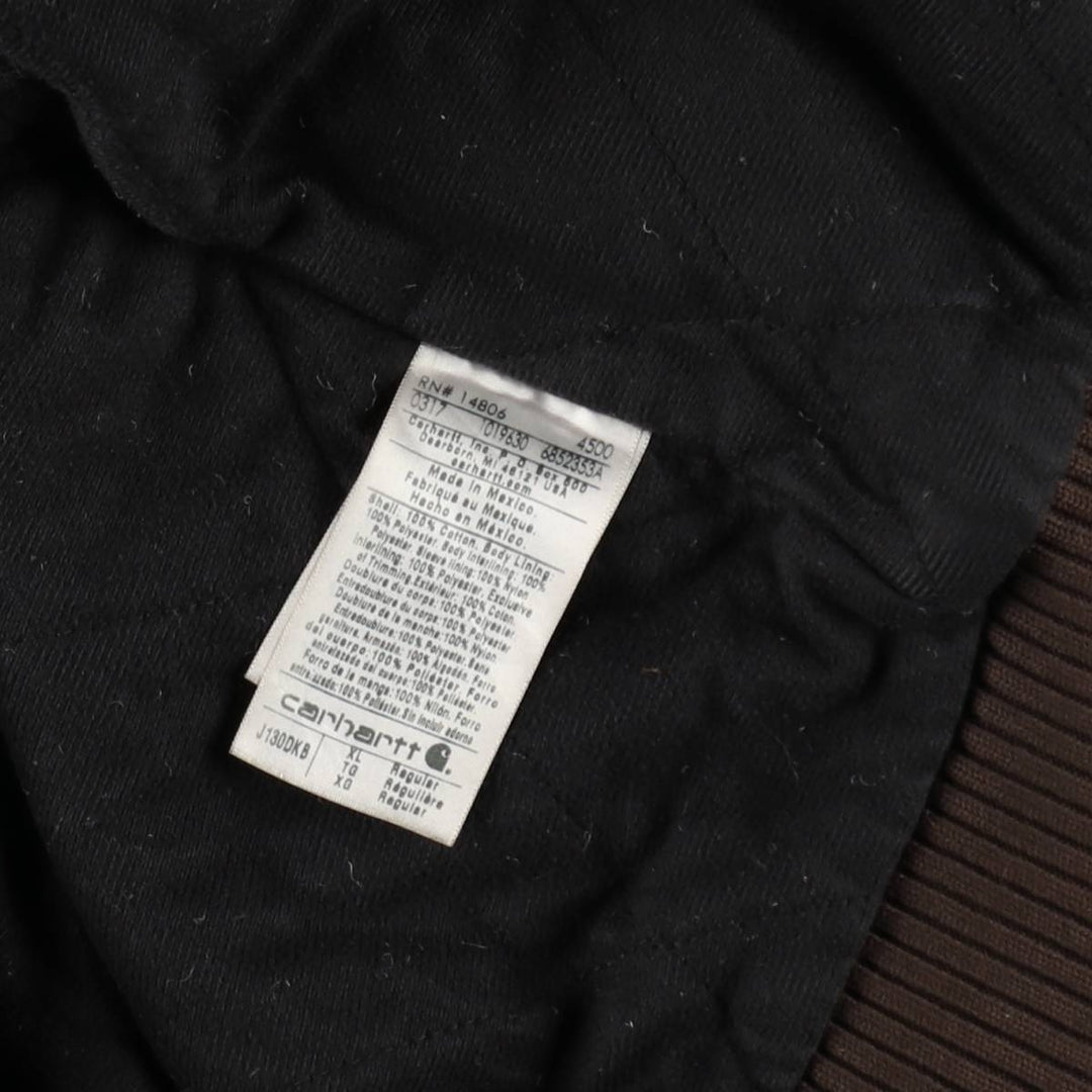 Carhartt Active Jacket, Padded Duck Full-Zip Hoodie, Men's XL cotton brown type Vintage Second Hand
