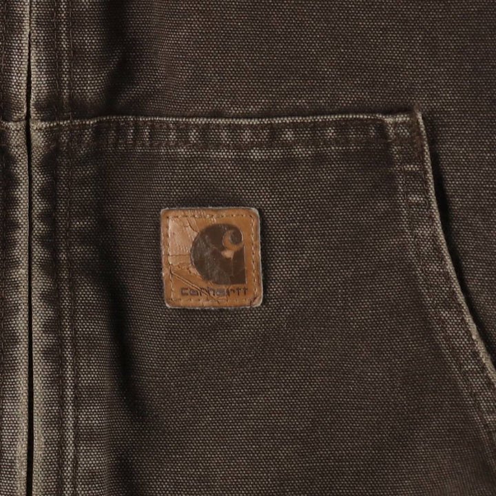 Carhartt Active Jacket, Padded Duck Full-Zip Hoodie, Men's XL cotton brown type Vintage Second Hand