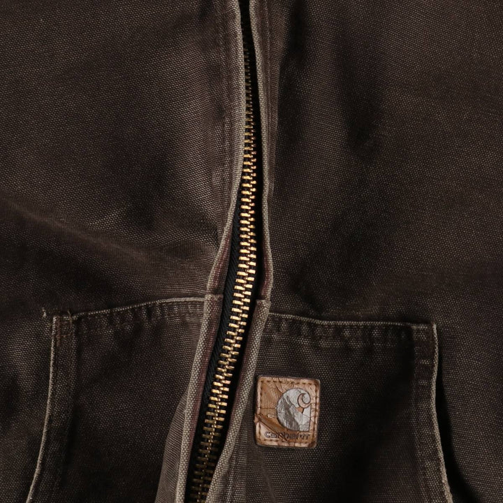 Carhartt Active Jacket, Padded Duck Full-Zip Hoodie, Men's XL cotton brown type Vintage Second Hand