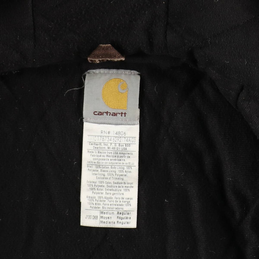 Carhartt Active Jacket, Padded Duck Full-Zip Hoodie, Men's Size Medium cotton brown type Vintage Second Hand