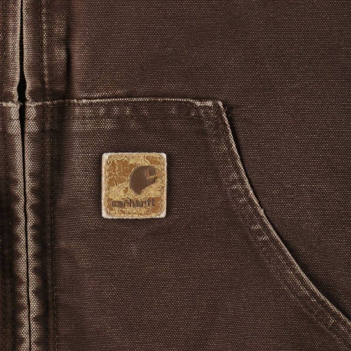 Carhartt Active Jacket, Padded Duck Full-Zip Hoodie, Men's Size Medium cotton brown type Vintage Second Hand