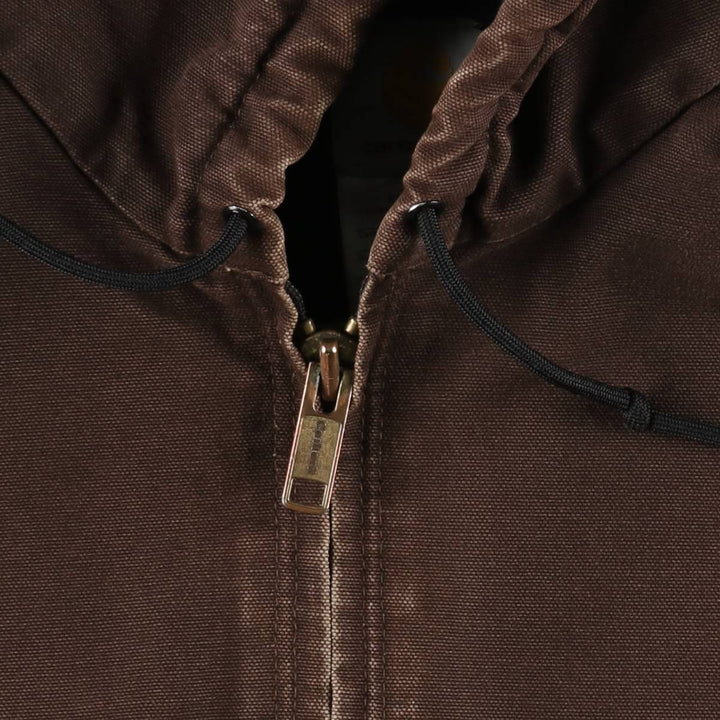 Carhartt Active Jacket, Padded Duck Full-Zip Hoodie, Men's Size Medium cotton brown type Vintage Second Hand
