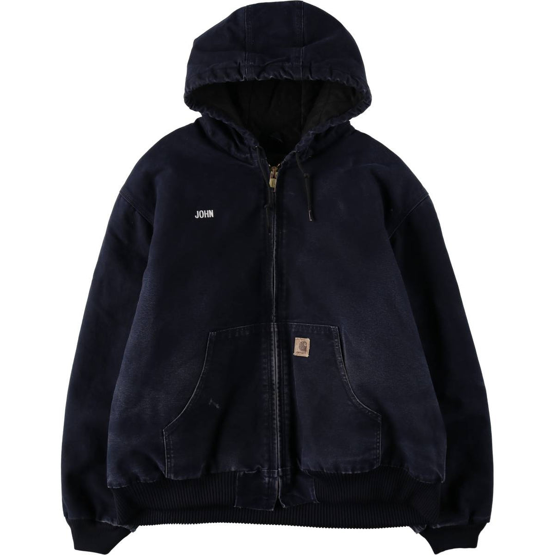 Carhartt Active Jacket, Padded Duck Full-Zip Hoodie, Men's XXL cotton navy blue type Vintage Second Hand