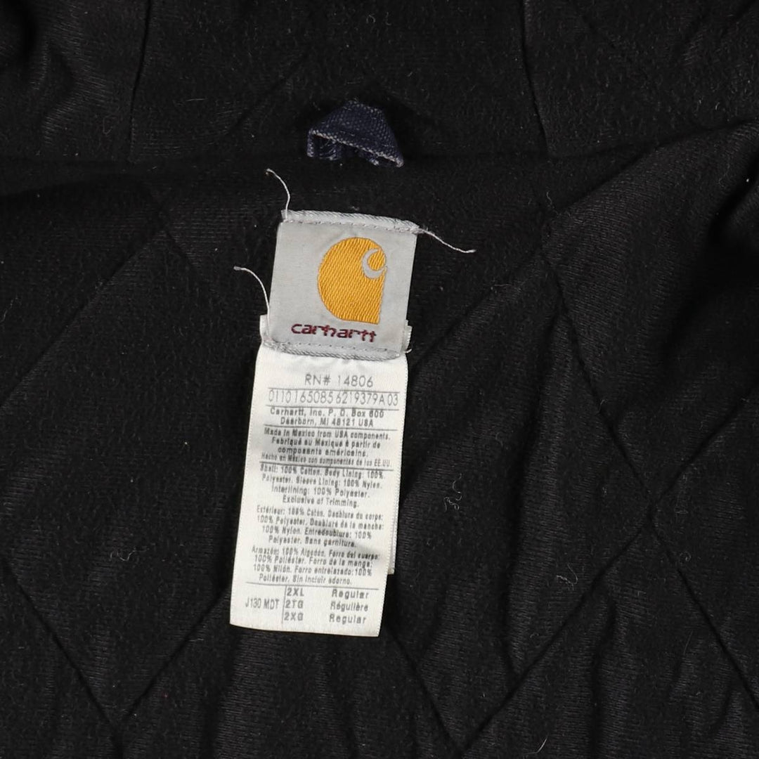Carhartt Active Jacket, Padded Duck Full-Zip Hoodie, Men's XXL cotton navy blue type Vintage Second Hand