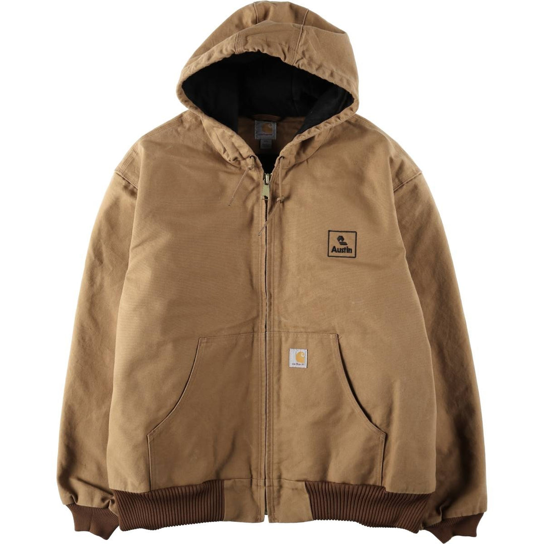 Carhartt Active Jacket, Padded Duck Full-Zip Hoodie, Men's XXL cotton ocher yellow type Vintage Second Hand