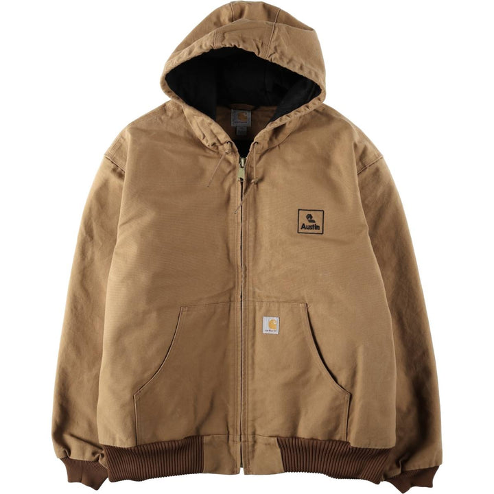 Carhartt Active Jacket, Padded Duck Full-Zip Hoodie, Men's XXL cotton ocher yellow type Vintage Second Hand
