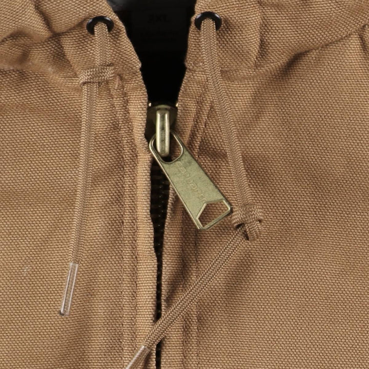 Carhartt Active Jacket, Padded Duck Full-Zip Hoodie, Men's XXL cotton ocher yellow type Vintage Second Hand