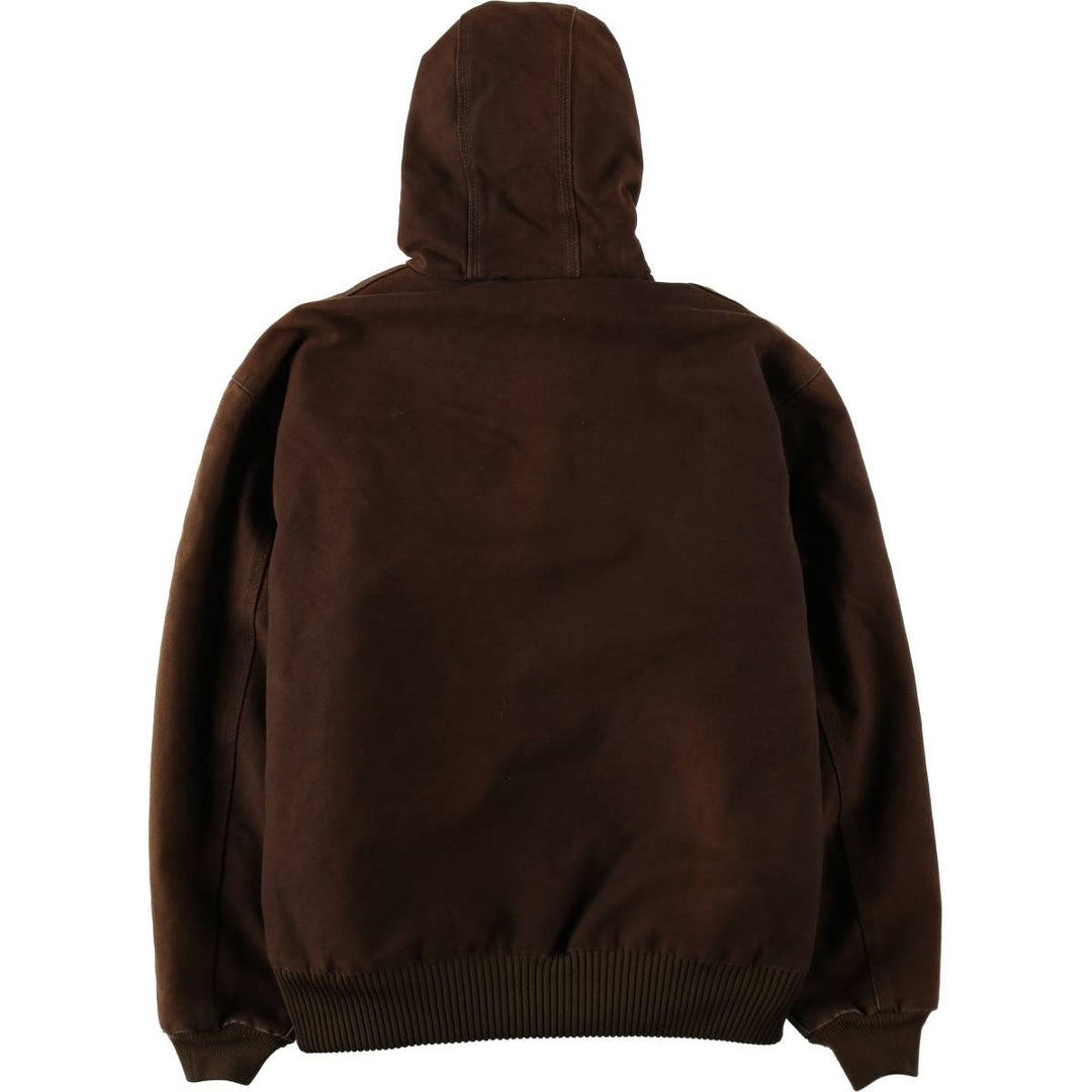 2000'S Carhartt Active Jacket, Padded, Duck Full-Zip Hoodie, Made in Mexico, Men's Size L (approx.) cotton brown type Vintage Second Hand