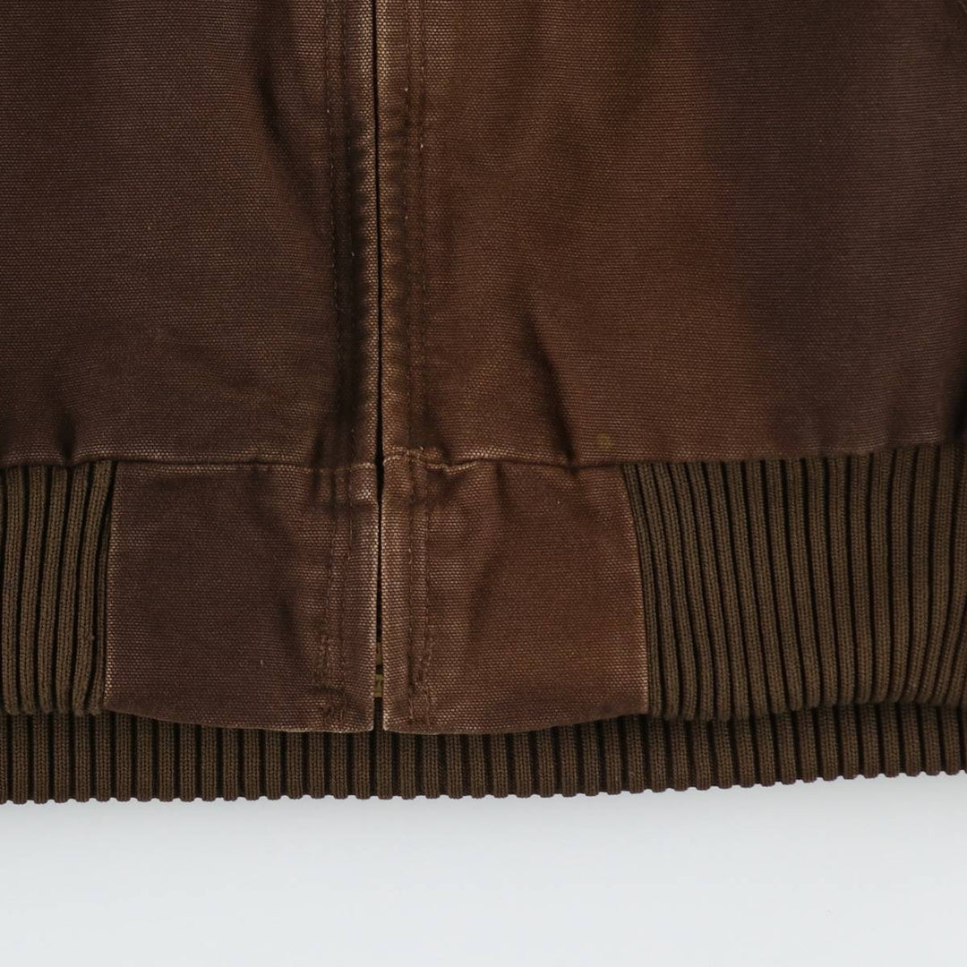 2000'S Carhartt Active Jacket, Padded, Duck Full-Zip Hoodie, Made in Mexico, Men's Size L (approx.) cotton brown type Vintage Second Hand
