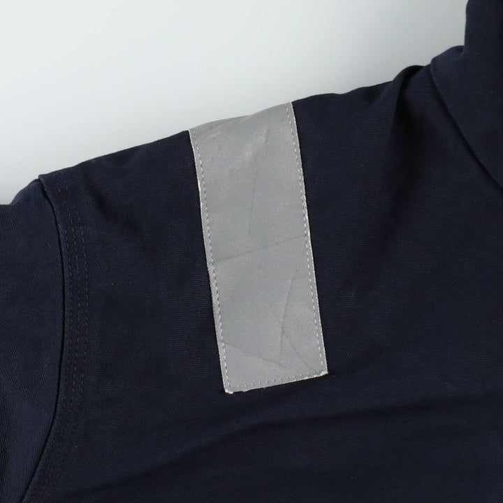 Carhartt Active Jacket with Reflective Details, Duck Full-Zip Hoodie, Made in USA, Men's Size XL (approx.) cotton navy blue type Vintage Second Hand
