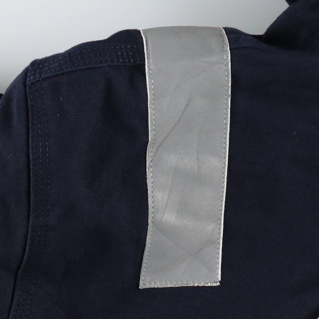 Carhartt Active Jacket with Reflective Details, Duck Full-Zip Hoodie, Made in USA, Men's Size XL (approx.) cotton navy blue type Vintage Second Hand