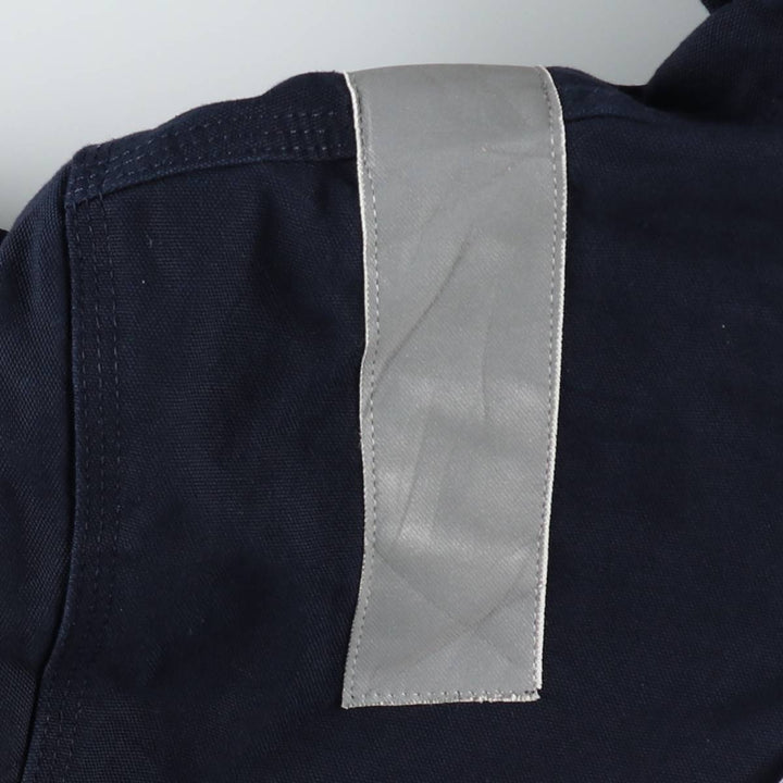 Carhartt Active Jacket with Reflective Details, Duck Full-Zip Hoodie, Made in USA, Men's Size XL (approx.) cotton navy blue type Vintage Second Hand