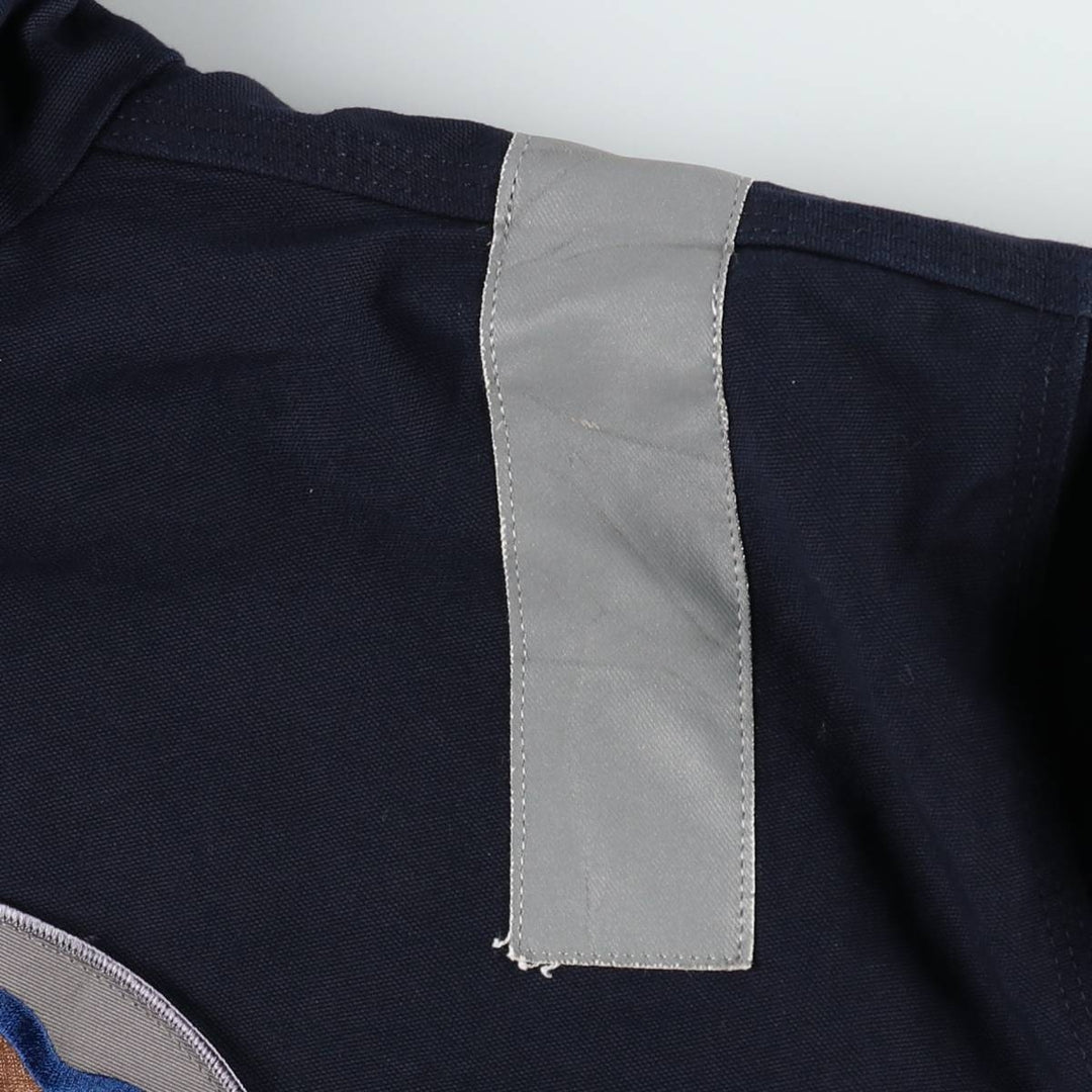 Carhartt Active Jacket with Reflective Details, Duck Full-Zip Hoodie, Made in USA, Men's Size XL (approx.) cotton navy blue type Vintage Second Hand