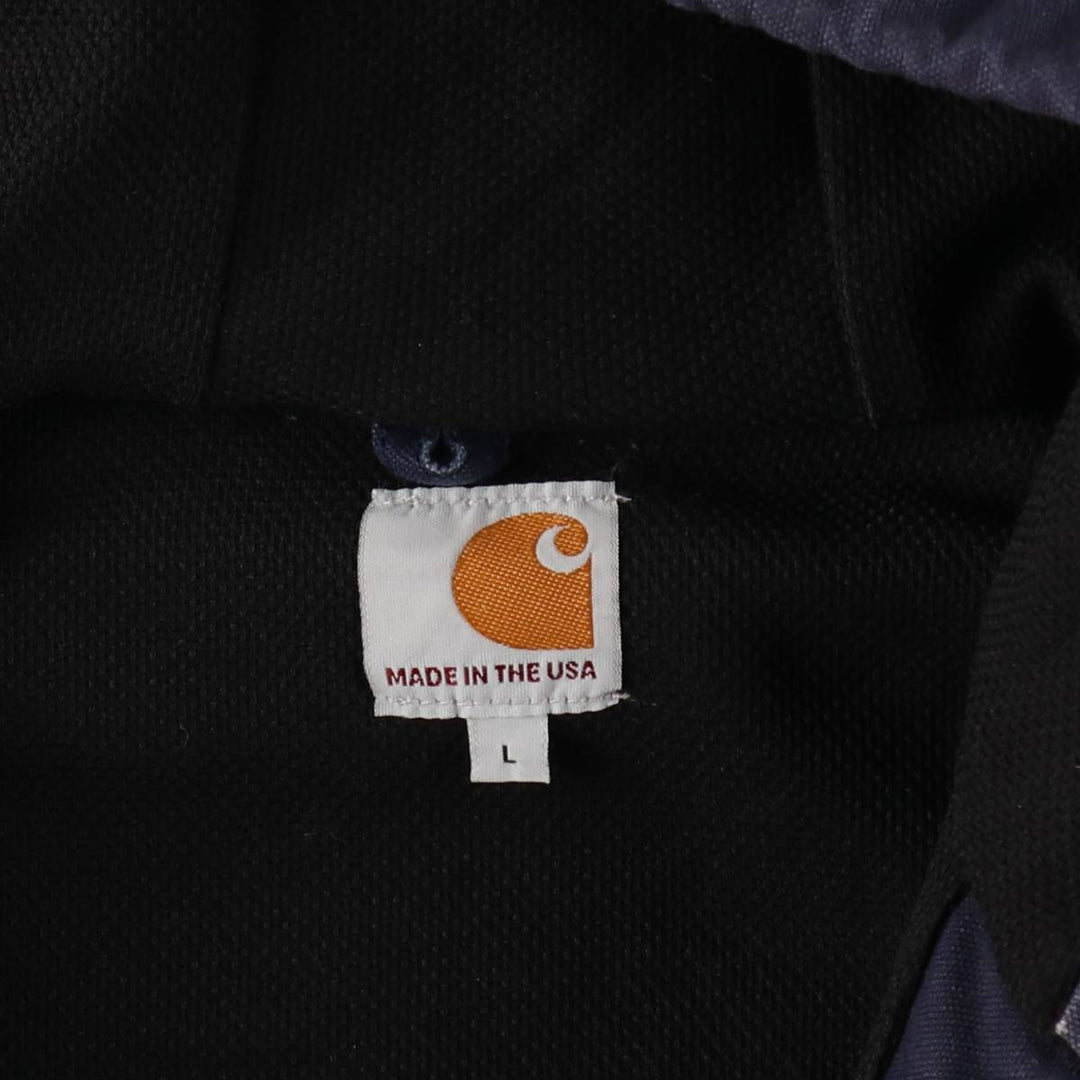 Carhartt Active Jacket Duck Full Zip Parka Made in USA Men's L size cotton navy blue type Vintage Second Hand
