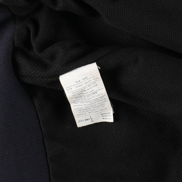 Carhartt Active Jacket Duck Full Zip Parka Made in USA Men's L size cotton navy blue type Vintage Second Hand