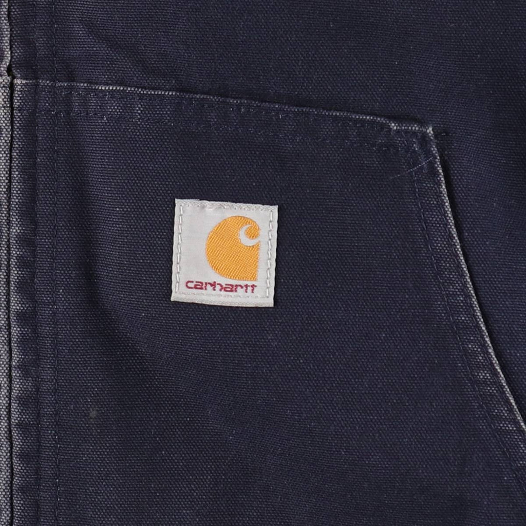 Carhartt Active Jacket Duck Full Zip Parka Made in USA Men's L size cotton navy blue type Vintage Second Hand