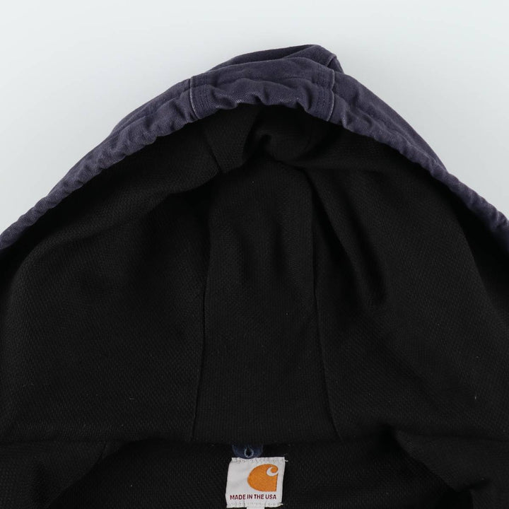 Carhartt Active Jacket Duck Full Zip Parka Made in USA Men's L size cotton navy blue type Vintage Second Hand