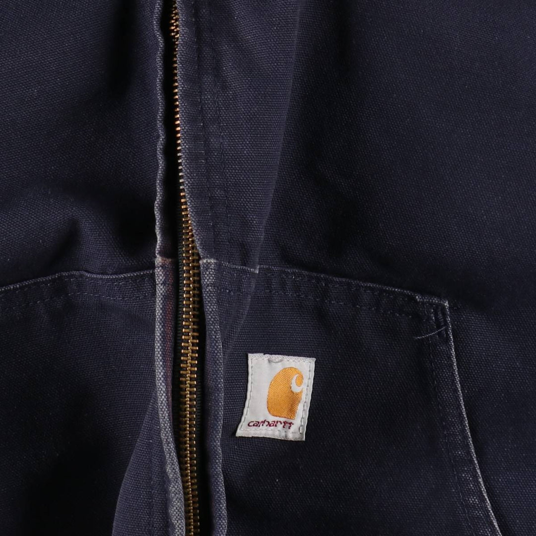 Carhartt Active Jacket Duck Full Zip Parka Made in USA Men's L size cotton navy blue type Vintage Second Hand