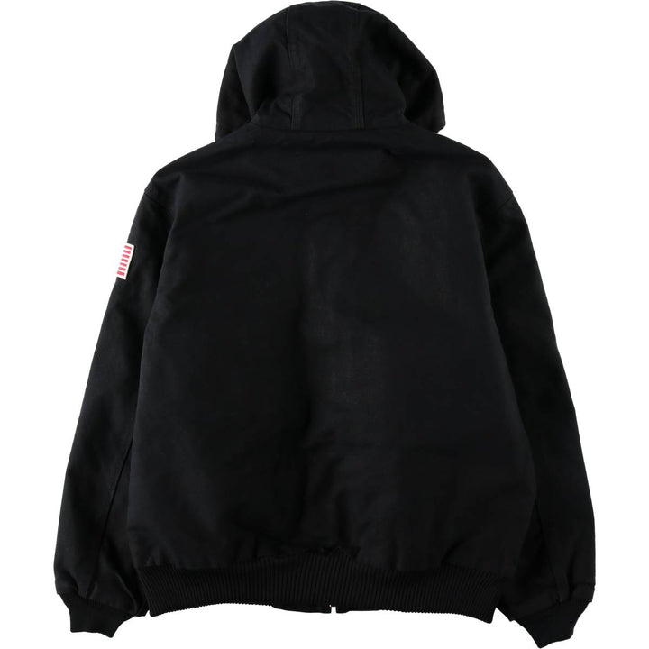 Carhartt Active Jacket, American Flag Pattern, Padded, Duck Full-Zip Hoodie, Men's Size L (approx.) cotton black type Vintage Second Hand