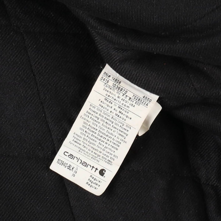 Carhartt Active Jacket, American Flag Pattern, Padded, Duck Full-Zip Hoodie, Men's Size L (approx.) cotton black type Vintage Second Hand