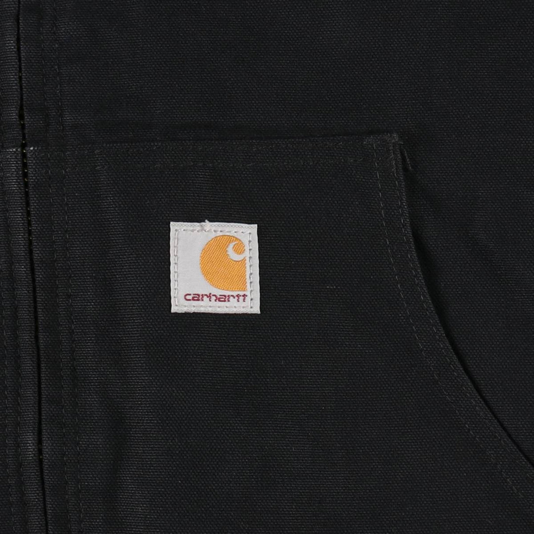 Carhartt Active Jacket, American Flag Pattern, Padded, Duck Full-Zip Hoodie, Men's Size L (approx.) cotton black type Vintage Second Hand