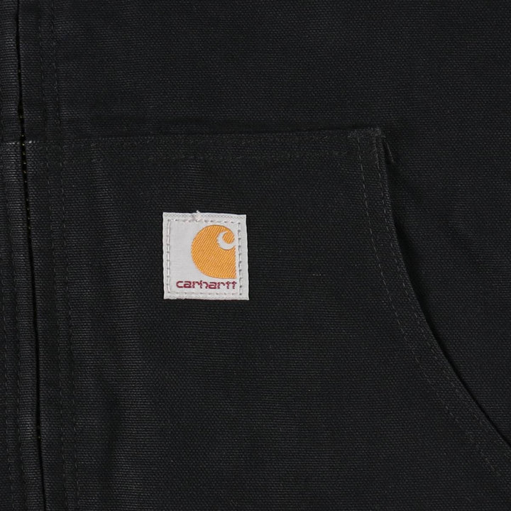 Carhartt Active Jacket, American Flag Pattern, Padded, Duck Full-Zip Hoodie, Men's Size L (approx.) cotton black type Vintage Second Hand