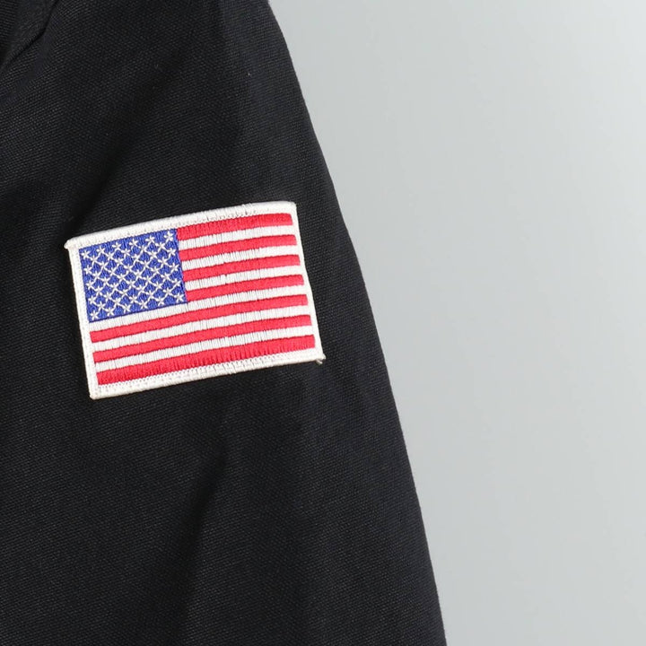 Carhartt Active Jacket, American Flag Pattern, Padded, Duck Full-Zip Hoodie, Men's Size L (approx.) cotton black type Vintage Second Hand