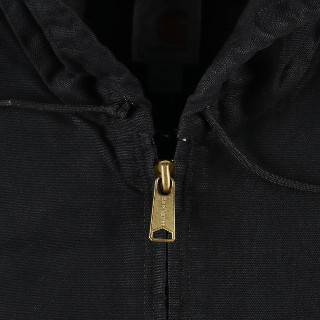 Carhartt Active Jacket, American Flag Pattern, Padded, Duck Full-Zip Hoodie, Men's Size L (approx.) cotton black type Vintage Second Hand