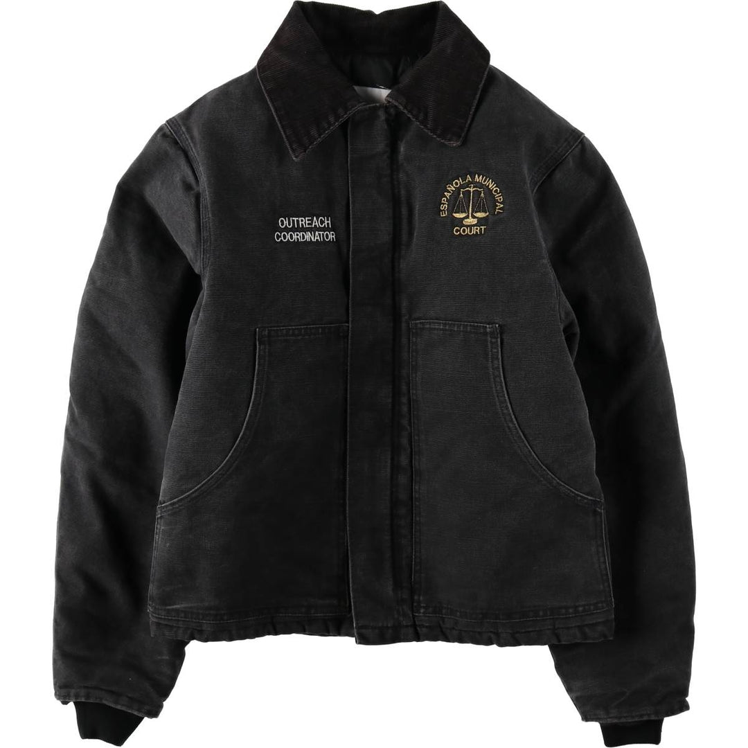 80s-90'S Carhartt Traditional Padded Duck Work Jacket, Made in USA, Men's Size L unclear black type Vintage Second Hand