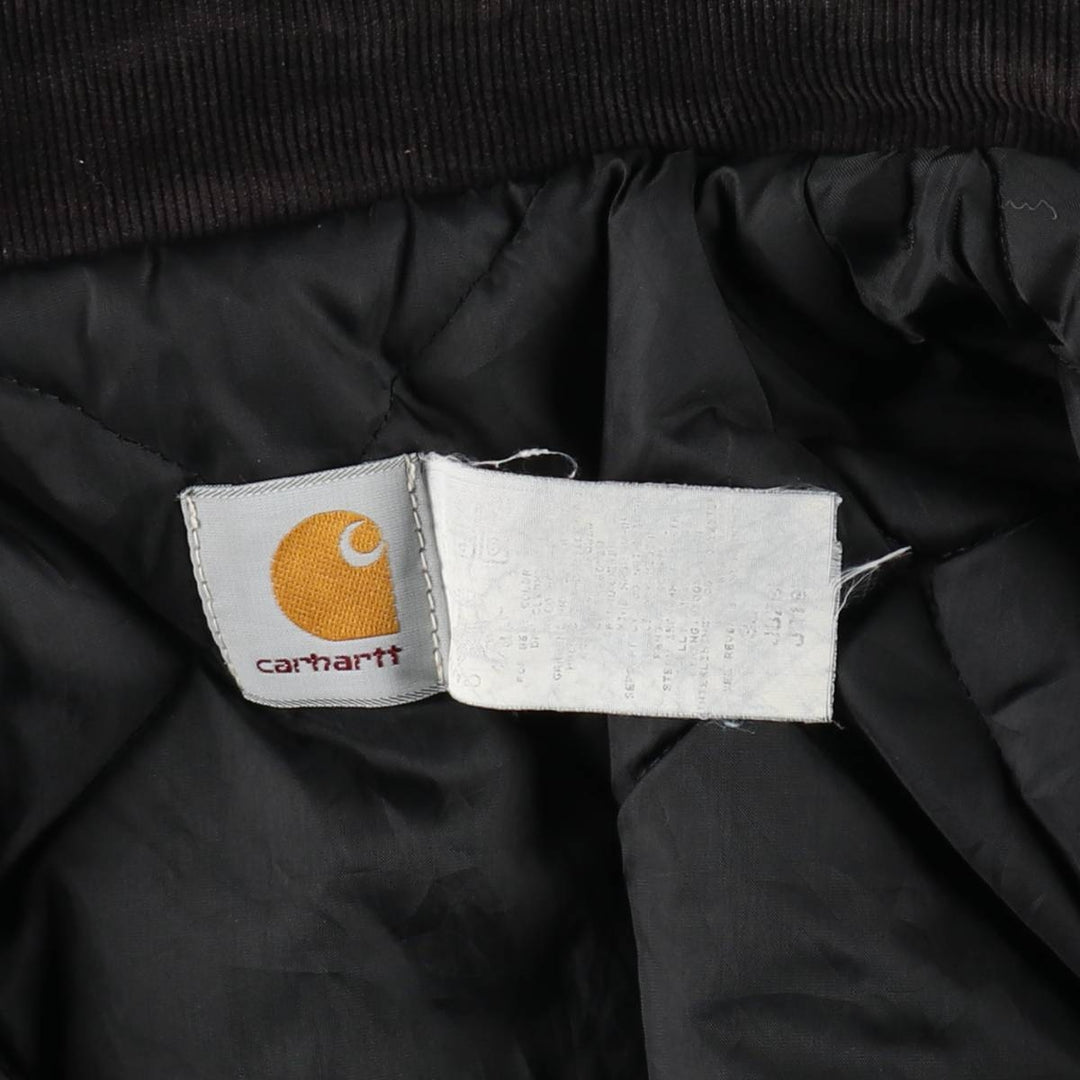 80s-90'S Carhartt Traditional Padded Duck Work Jacket, Made in USA, Men's Size L unclear black type Vintage Second Hand