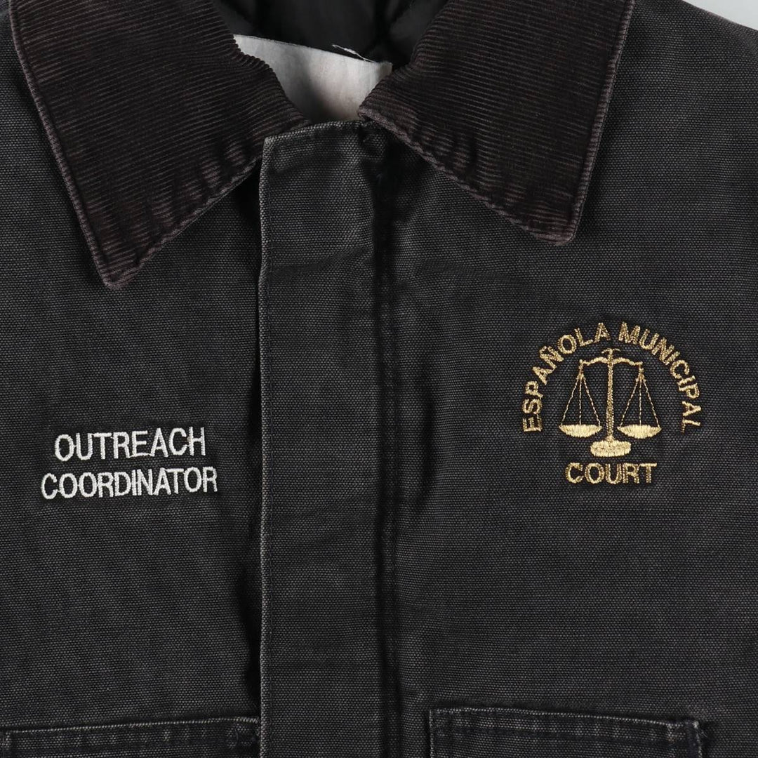 80s-90'S Carhartt Traditional Padded Duck Work Jacket, Made in USA, Men's Size L unclear black type Vintage Second Hand