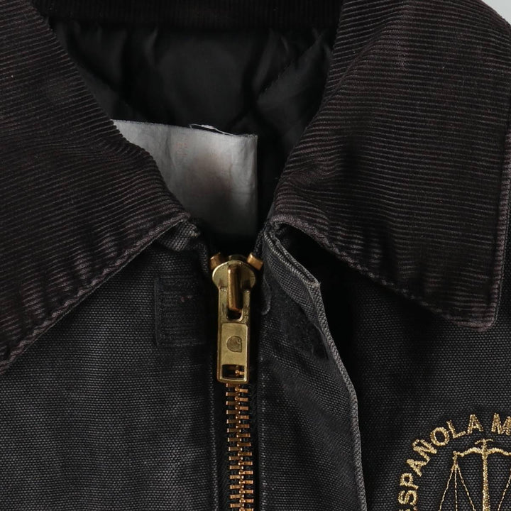 80s-90'S Carhartt Traditional Padded Duck Work Jacket, Made in USA, Men's Size L unclear black type Vintage Second Hand