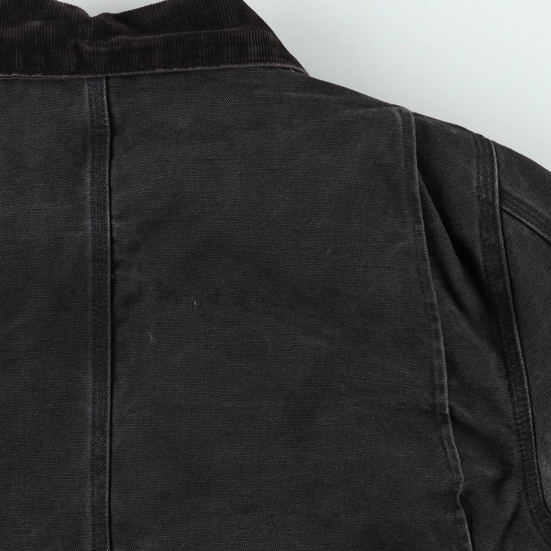 80s-90'S Carhartt Traditional Padded Duck Work Jacket, Made in USA, Men's Size L unclear black type Vintage Second Hand