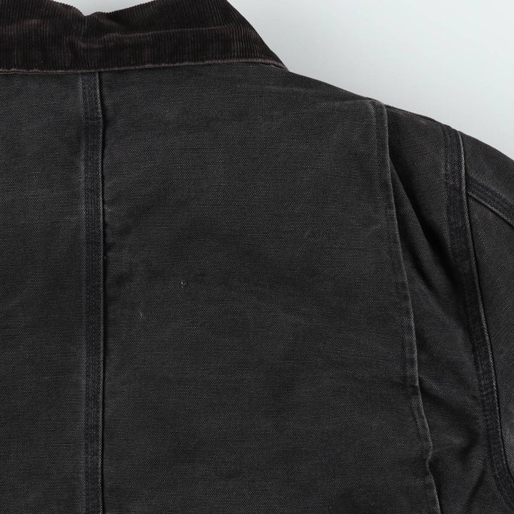 80s-90'S Carhartt Traditional Padded Duck Work Jacket, Made in USA, Men's Size L unclear black type Vintage Second Hand